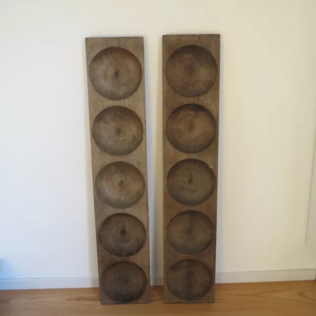 Long Rustic Pine Wooden Dough Trays  Wall Sculptures 2 available