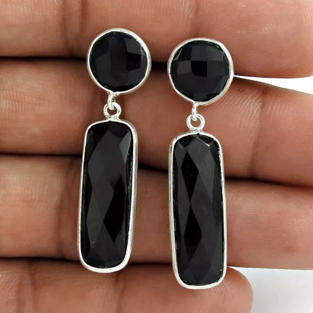MOTHERS DAY GIFT Natural Onyx Drop/Dangle Boho Earrings 925 Sterling ...