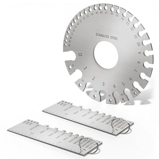 2 Stück Edelstahl Blechdickenmessgerät – Präzises Dickenmessgerät Für Holz, Metall, Leder & Papier