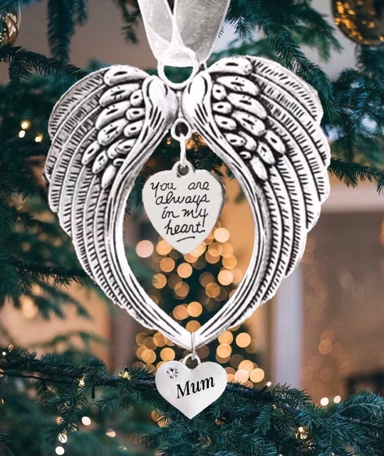 ANGEL WINGS PENDANT Memorial Christmas Gift Tree Decoration Mum,Dad ,Grandad,Nan £2.95 PicClick UK