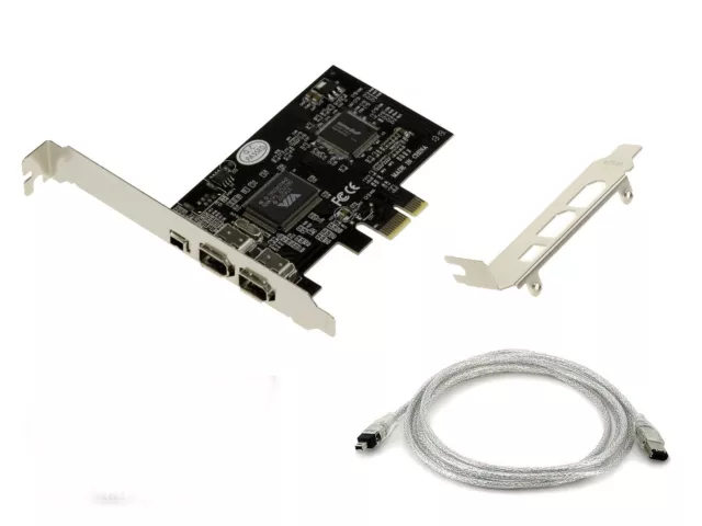 PCIe FireWire 400 IEEE1394a 3 Ports CHIPSET VIA6308 et ASM1083 High Low profile