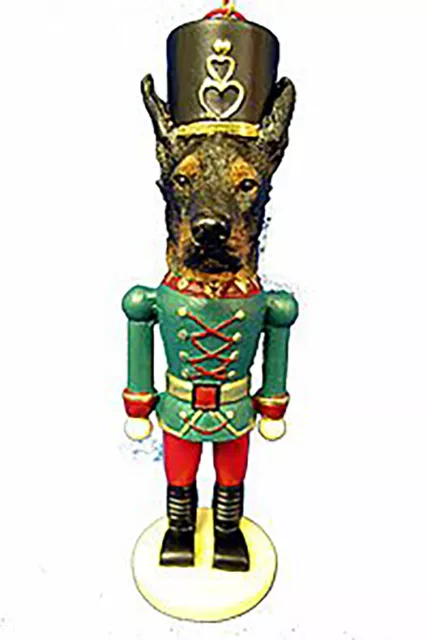 E&S Pets Doberman Pinscher Uncropped Ears Nutcracker Soldier Dog Ornament