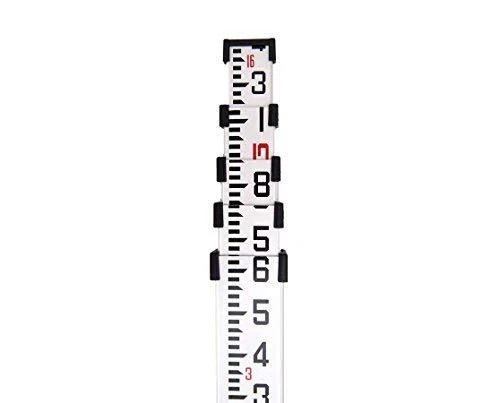 AdirPro 16-Foot Dual Sided Aluminum Grade Rod - 8ths Telescopic 5 Sections Rod