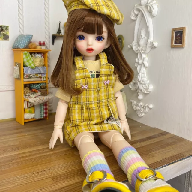 1/6 BJD Doll Ball Jointed Kids Gift Pretty Girl Full Set Eyes Dress Makeup Toys