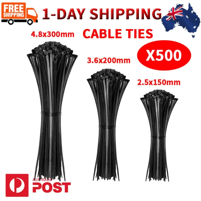 Cable Ties Zip Ties Nylon UV Stabilised 30/40/50pc Bulk Black Cable Tie AU STOCK