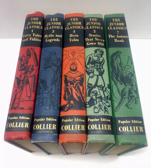 Collier's Junior Classics 1957 - 5 of 10 Vol Set The Young Folks Shelf of Books