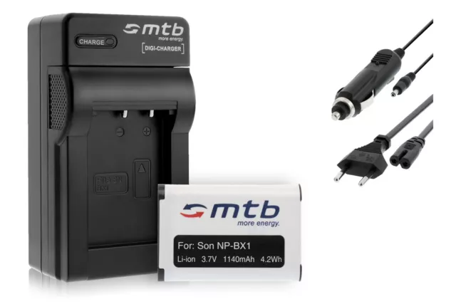 Batterie NP-BX1 + Chargeur pour Sony Cyber-shot DSC-HX60V, HX300, HX400