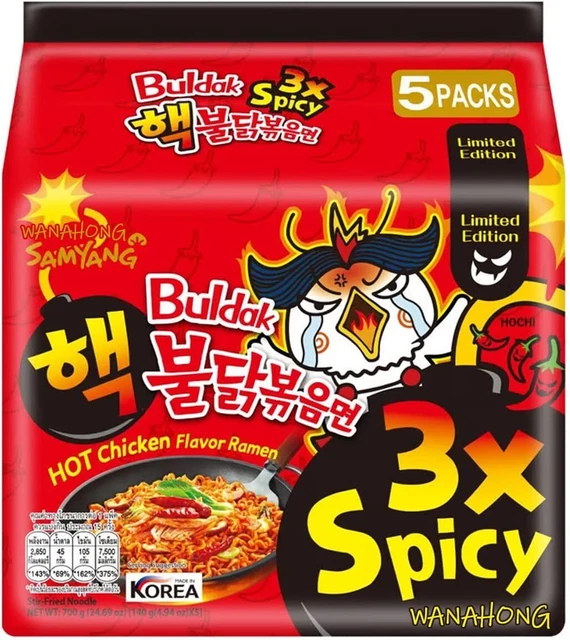 [LIMITATO] Ramen Samyang Hot Chicken Buldak - 3X ULTRA PICY (5 CONFEZIONI) - HALAL