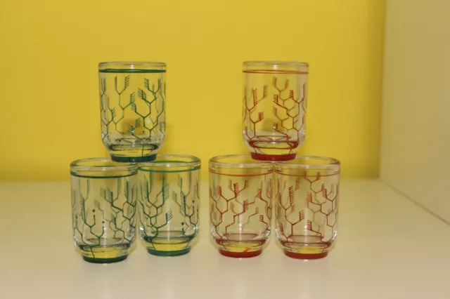 6 Jugendstil Schnaps Gläser Glas ART DEKO Bauhaus Ähren Gerste Korn 1900 Likör