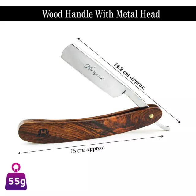 Barber Classic Shaving Cut Throat Straight Razor Rasoi Rasoir with Wooden Handle