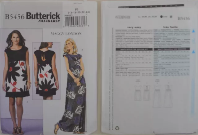 Butterick 5456 - Misses' Petite Dress, Loose-fitting pullover dress