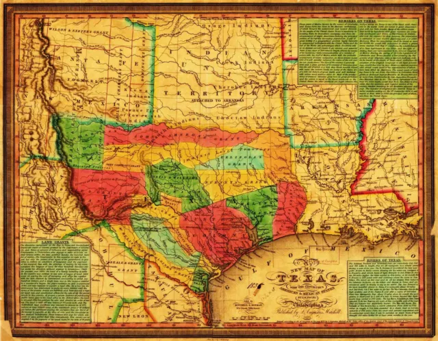 1835 Map| New map of Texas : with the contiguous American & Mexican states