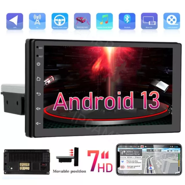 1Din 7 zoll Android 13 Autoradio Mit Navi GPS Bluetooth WIFI FM MP5 Player 2+64G