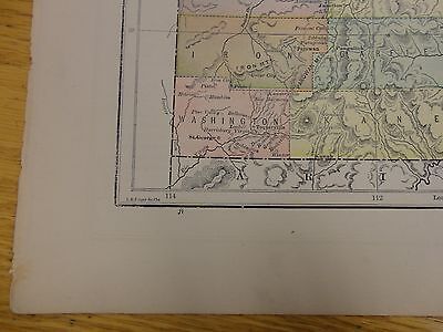 Antique colored map of Utah, 1893 Columbian Atlas 3