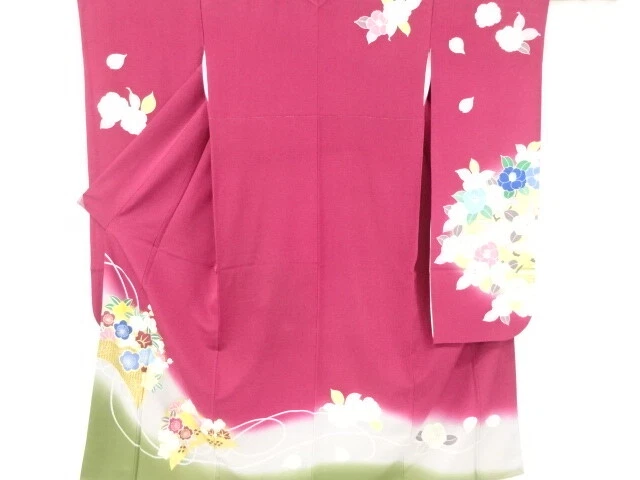 6595294: Japanese Kimono / Vintage Furisode / Embroidery / Kinsai / Sakura