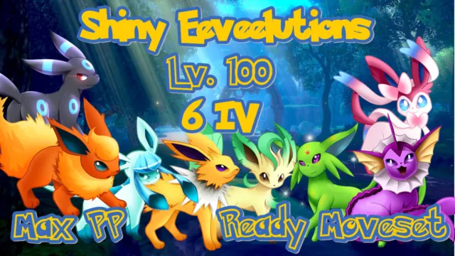 Pokemon Legends Arceus SHINY ALPHA EEVEE EVOLUTION LV.20 Bundle (x9) ✨ 6IV  Maxed