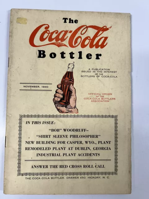 November 1940 The Coca Cola Bottler Magazine Great Condition Coke pre WWII