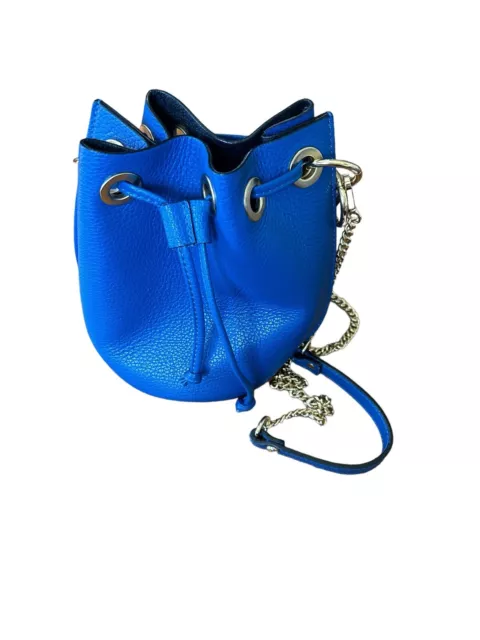 Diva's Bag Italian Leather Bucket Bag Crossbody/HandBag Blue