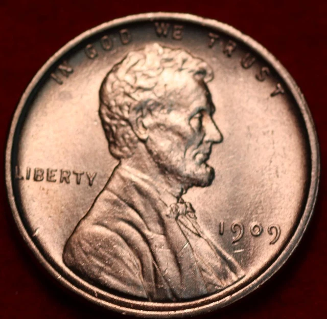 Uncirculated Red 1909 VDB Philadelphia Mint Copper Lincoln Wheat Cent