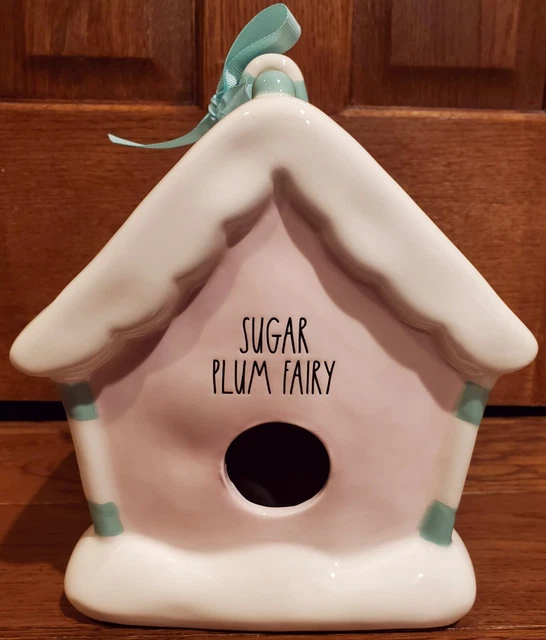 RARE NEW Rae Dunn Ceramic Pink SUGAR PLUM FAIRY Birdhouse Quick Ship Bird House