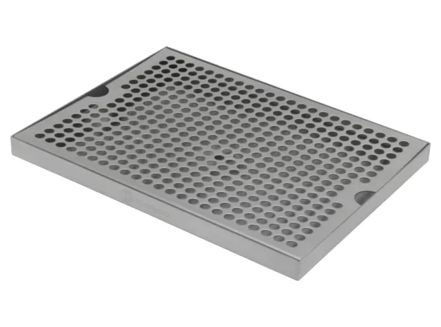 Kegco SESM-129D Stainless Steel 12" x 9" Surface Mount Drip Tray with Drain