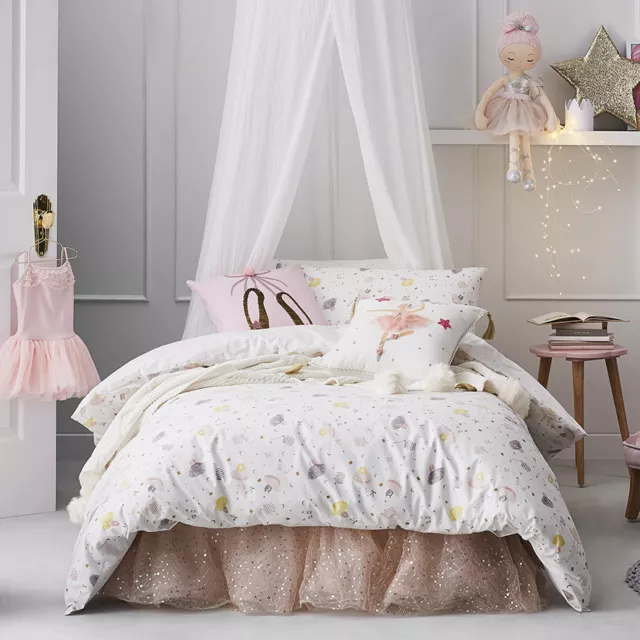 Adairs Kids Tutu Star Double Quilt Cover Set BNIP RRP $109.99