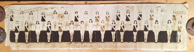 Vintage 1942 Miss America Pageant Panoramic Photo Steel Pier Atlantic City 39x10