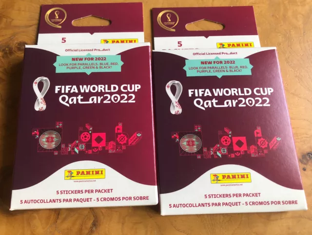 FIFA WORLD CUP Qatar 2022 PANINI Stickers 5 Packets per box -2 Boxes ...