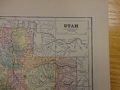 Antique colored map of Utah, 1893 Columbian Atlas 2