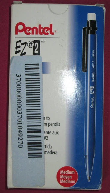 Vintage lot Box 12 Pentel EZ #2 AX17C Mechanical Pencil 0.7mm Japan Light Weight