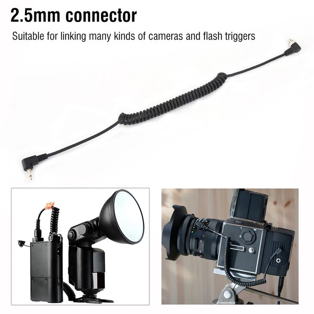 NEW 2.5mm To Male Flash PC Sync Cable Camera Flash Trigger Cord ( 100cm )4F