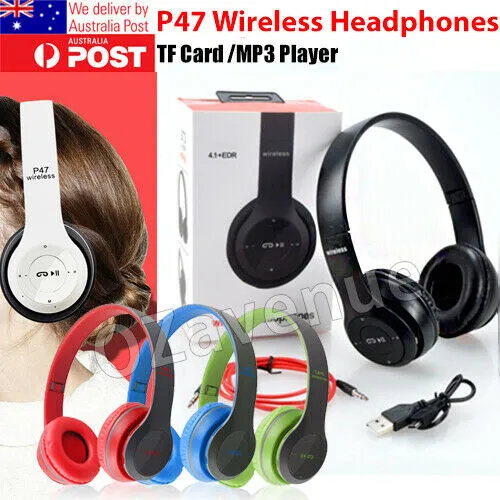 Foldable Wireless Bluetooth Stereo Headset Headphones Earphone FM Radio Mic MP3
