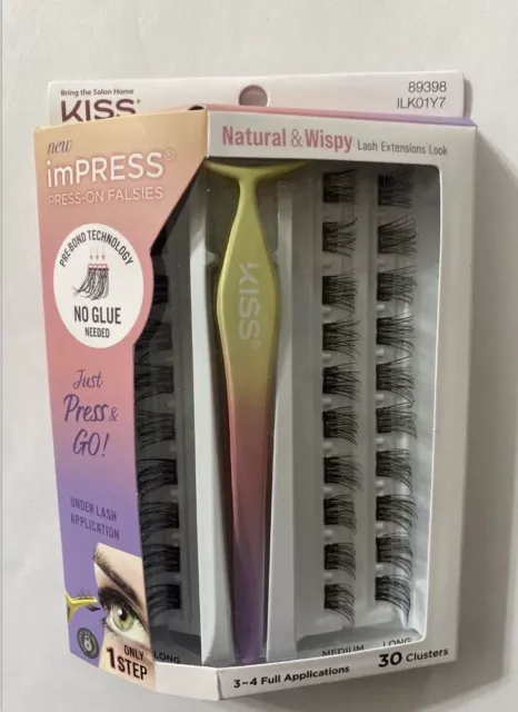 NATURAL Y WISPY"" No se requiere pegamento 30 racimos