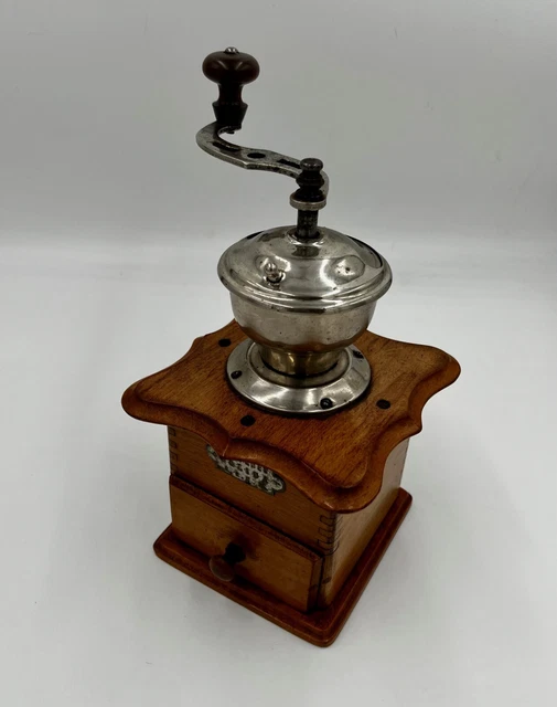 Antike Kaffeemühle DIENES Solida Holz Kaffee Holzmühle Mühle mit Kurbel ca 22cm