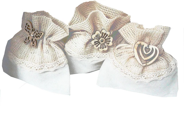 Sacchetti Portaconfetti Nonwoven | 12 Pezzi Rosa Con Fiocco Per Battesimo E Comunione