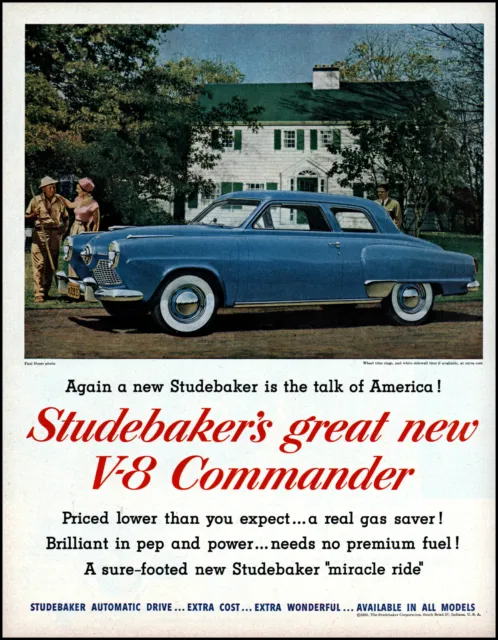 1951 Studebaker Commander Car Paul Hesse Photo family home retro print ad L35
