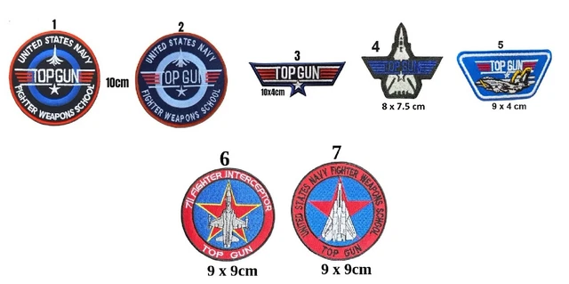 Top Gun Embroidered Patch – Iron-On Sew-On Badge For Jackets, Jeans & Biker Gear