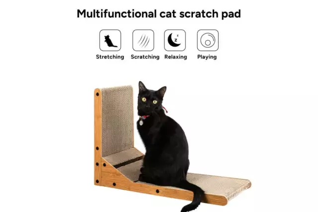 Pawever Pets Wall Mount Cat Scratcher with Ball Toy, Cat Furniture & Scratchers, 2