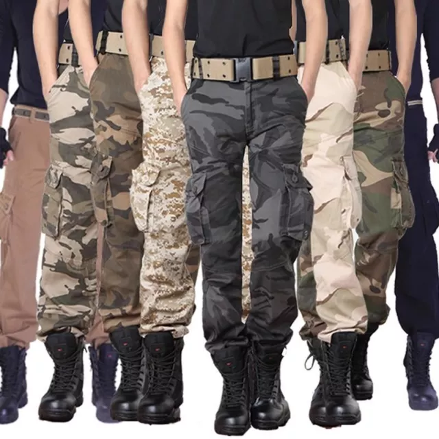 Hommes Militaire Camouflage Pantalon Desseré Coton Armée Décontracté Hip Hop de