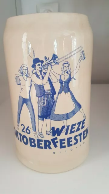 chope bière belge Wieze en grès 1 litre 26 oktober feesten