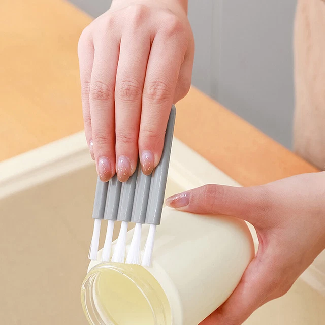 Cleaning Brush Crevice Brush Thermos Cup Lid Bottle Mouth Curved Handle Brush ql