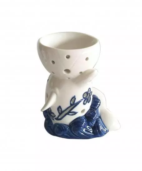 Ceramic Essential Oil Burner Home Fragrance Dolfin White Aromatherapy Tealight