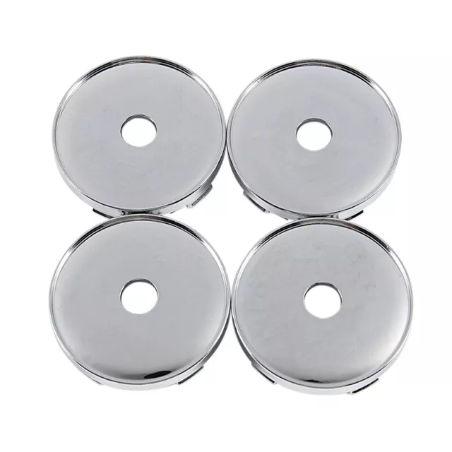 Set Of 4 Chrome Wheel Center Hub  Universal Car Plastic 60mm Tyre Trims E9K3