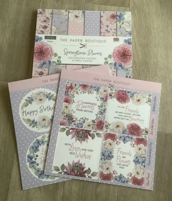 The Paper Boutique: Springtime Blooms Paper Kit  - 8”x8” Paper Pad & Toppers