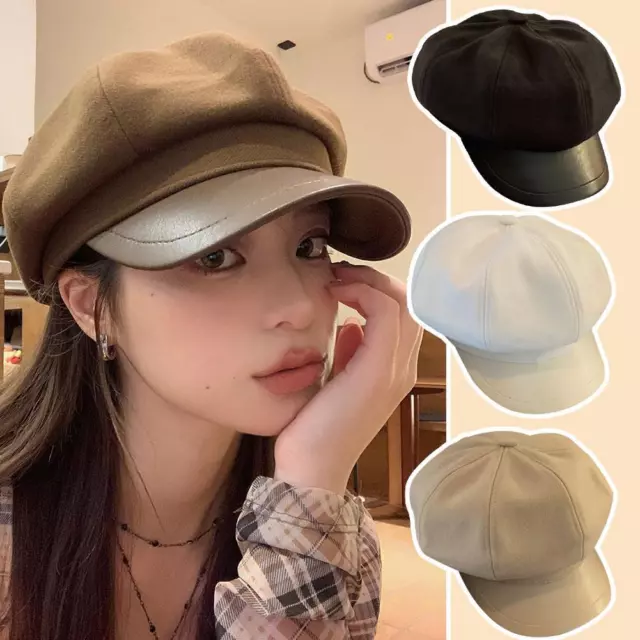 Women Ladies Baker Boy Flat Hat Newsboy Hat Octagonal New✨e Caps Girl C4C7