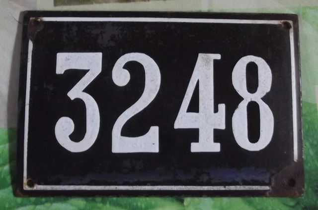 Grande Old Black French House Number 3248 Door Gate da Parete Piatto D Metallo+
