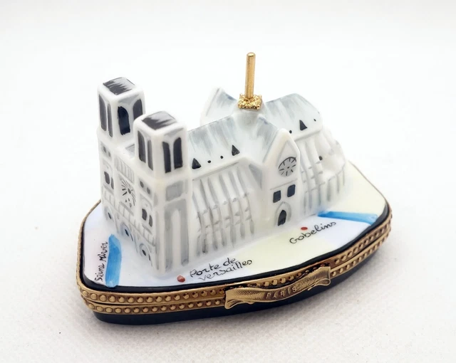 New French Limoges Trinket Box Notre-Dame De Paris Cathedral on Paris Map
