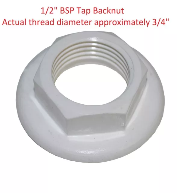 1/2 inch BSP Sink or Basin Tap Back Nut - Pack of 2 - NEXT DAY AVAILABLE