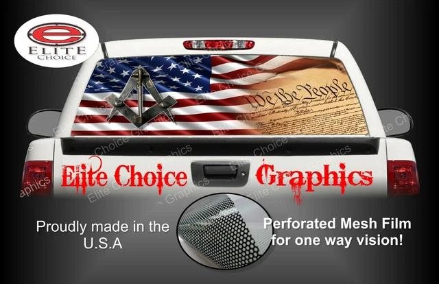 Free Mason American Flag Rear Window Graphic Decal Sticker Truck Car