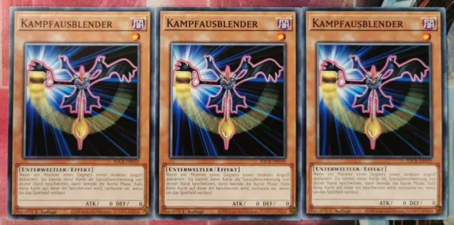 3x Kampfausblender SDCK-DE010 Common DEUTSCH 1.Auflage Playset NM Yu-Gi-Oh!